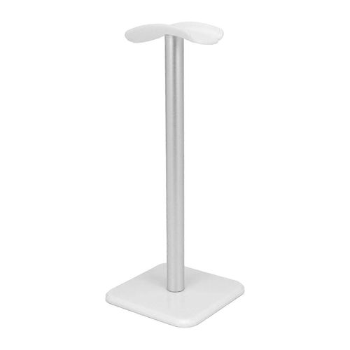 Support de casque Coin arrondi Base antidérapante Plateau en TPU Support de casque de barre en métal robuste pour bureau de jeu à domicile Blanc