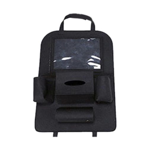 Organisateur De Siège Arrière De Voiture Tissu Non Tissé 40x55cm Sac De Rangement Universel Lavable Pour Téléphone Bouteille Tissunoir