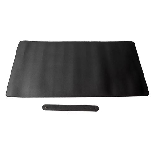 Tapis de souris noir double face imperméable à l'eau en cuir en douceur tapis de souris 31x16in grand tapis de souris pour dortoir de bureau