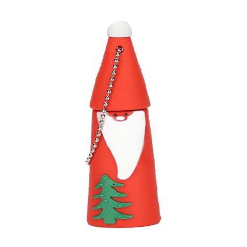U Disque Durable Forte Compatibilité Mignon Père Noël USB 2.0 Clé USB Périphérique de Stockage MobileRouge 32 Go