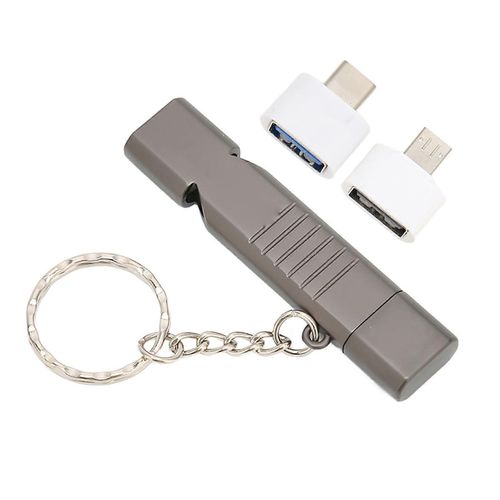 Sifflet Flash Drive SOS Extérieur Étanche USB3.0 120dB Son Multifonction Alliage De Zinc U Disque avec Porte-clés pour Ordinateur32GB Noir