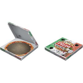 Ershi-Love Pizza - Arbre À Chat En Carton Pour Chat Adulte, 2 Couches Réversibles, Pieds Antidérapants, Sachet D'herbe À Chat Incl[126]