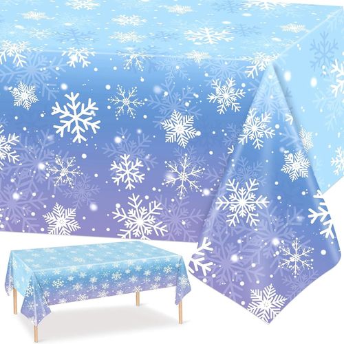Ershi-Nappe Reine Des Neiges Anniversaire Décorations D¿Hiver Fournitures De Fête Nappes En Plastique Jetables 1 Pièce, 54 X 108 I[5272]