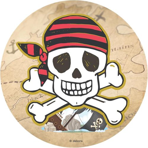 Ershi-Dekora, Disque Azyme Comestible Pirates, Décoration Pour Gâteau D'anniversaire Enfant, Motif Crâne, Décoration De Gâteau Et [5695]