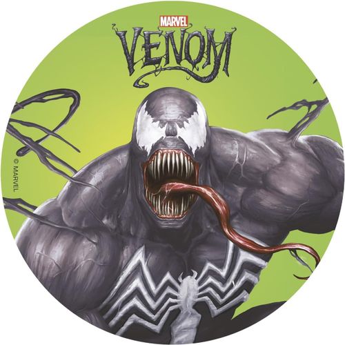 Ershi-- Décoration Pour Gâteaux D`Anniversaire - Cake Topper Venom 20 Cm - Disque En Azyme Comestible Pour Gâteau Sans Gluten, San[5036]