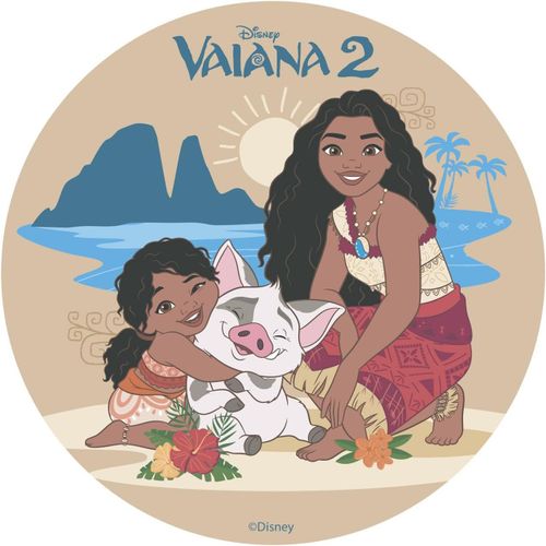 Ershi-- Décoration Pour Gâteaux D`Anniversaire - Cake Topper Vaiana 2 20 Cm - Disque En Azyme Comestible Pour Gâteau Sans Gluten, [5035]