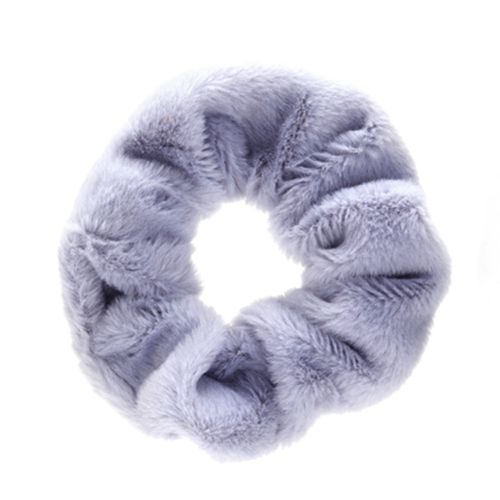 Chouchou Pelucheux Pour Cheveux En Minky Fluffy Délicat Lavande