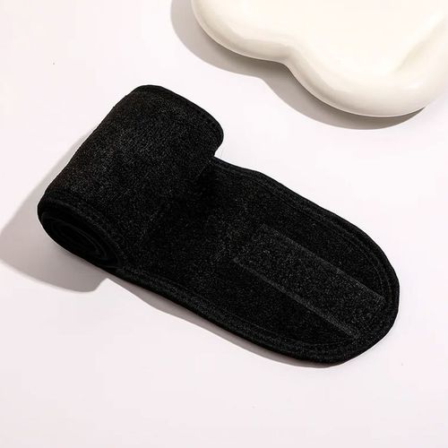 Bandeau Spa Pour Cheveux En Microfibre À Texture Cotonneuse Noir