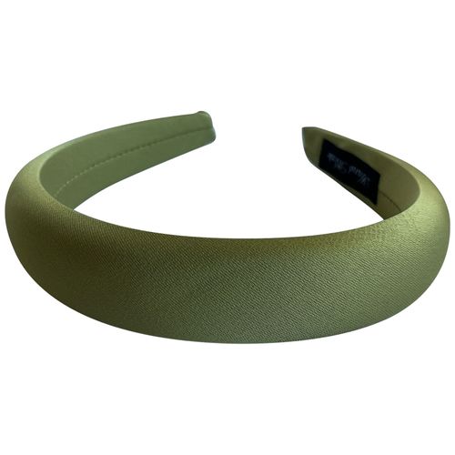 Serre-Tête Large Pour Cheveux En Satin Coussiné Glamour Vert Olive