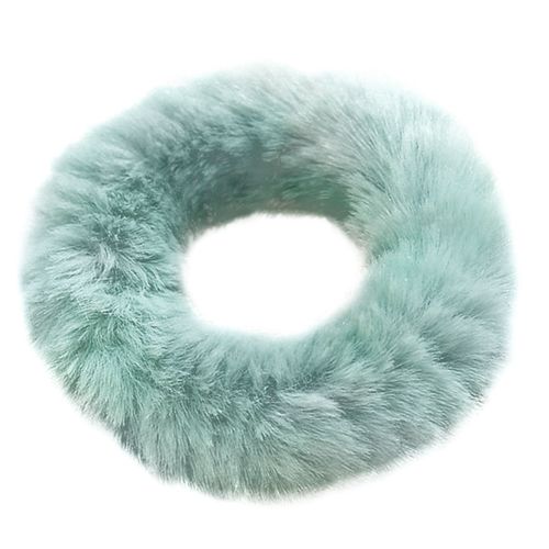 Chouchou Classique Pour Cheveux En Fourrure Duveteuse Vert
