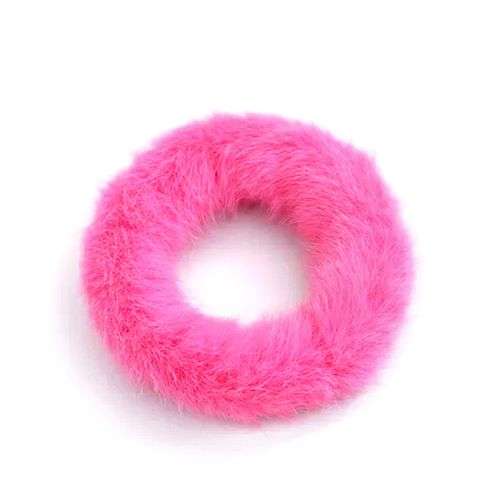 Chouchou Classique Pour Cheveux En Fourrure Duveteuse Framboise