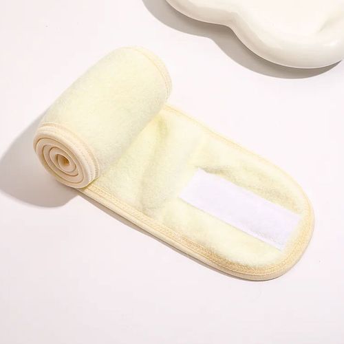 Bandeau Spa Pour Cheveux En Microfibre À Texture Cotonneuse Beige