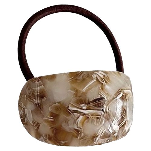 Élastique Casual Pour Cheveux Avec Perle Marbré Minimaliste Beige