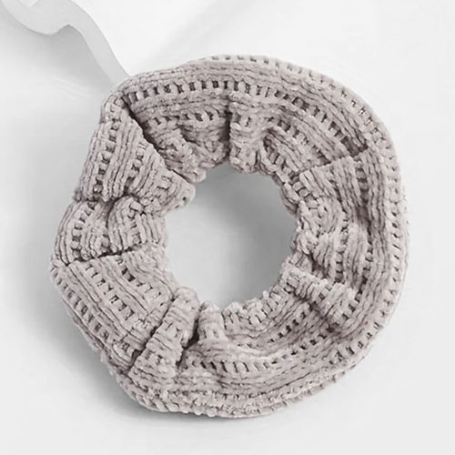 Chouchou Classique Pour Cheveux En Velours Tricoté Rétro Gris Kaki