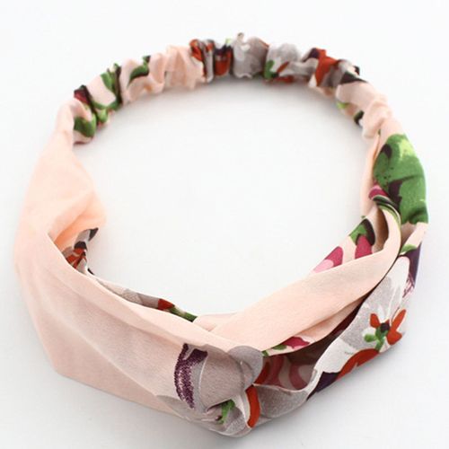Bandeau Torsadé Pour Cheveux En Satin Fleuri Minimaliste Rose Pastel