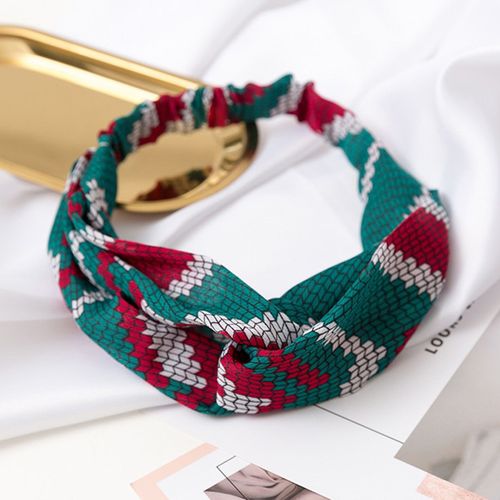 Bandeau Torsadé Pour Cheveux En Voile Épais Imprimé Honeycomb Jaune