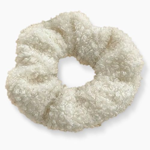 Chouchou Laineux Pour Cheveux En Chenille Douce Cosy Chic Blanc