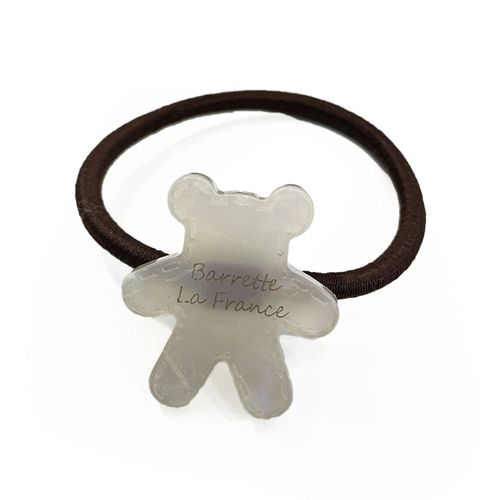 Élastique Casual Pour Cheveux À Manchon Ourson Teddy Irisé Adorable Blanc