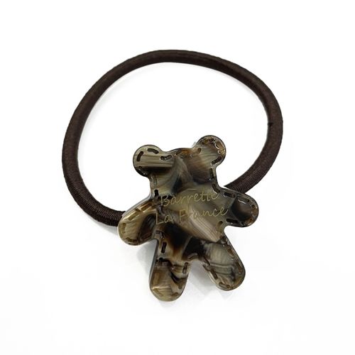 Élastique Casual Pour Cheveux À Manchon Ourson Teddy Irisé Adorable Taupe