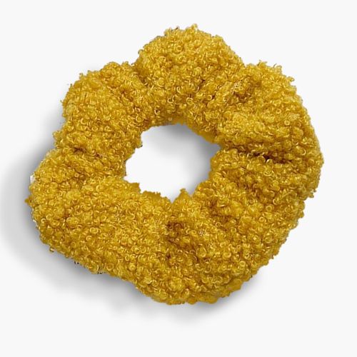 Chouchou Laineux Pour Cheveux En Chenille Douce Cosy Chic Jaune
