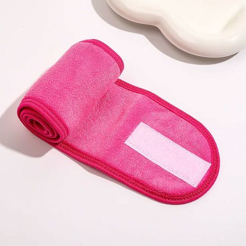 Bandeau Spa Pour Cheveux En Microfibre À Texture Cotonneuse Fuchsia
