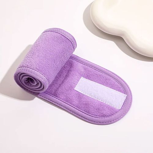 Bandeau Spa Pour Cheveux En Microfibre À Texture Cotonneuse Violet