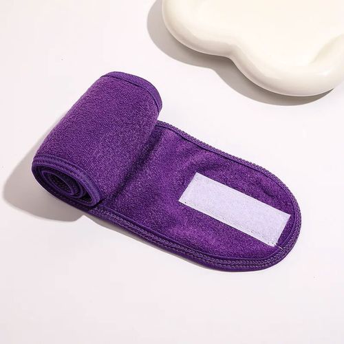 Bandeau Spa Pour Cheveux En Microfibre À Texture Cotonneuse Pourpre