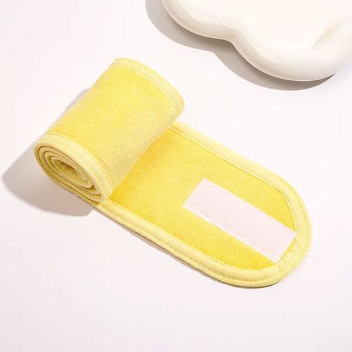 Bandeau Spa Pour Cheveux En Microfibre À Texture Cotonneuse Jaune