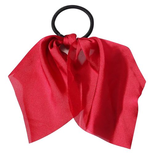 Élastique Foulard Pour Cheveux À Ruban En Satin Uni Rouge