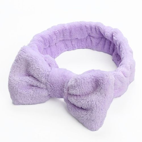 Bandeau Spa Pour Cheveux En Fourrure Polaire Uni Doux Violet