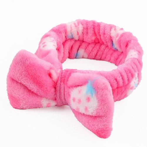 Bandeau Spa Pour Cheveux En Fourrure Polaire Imprimé Fraises Cosy Fuchsia