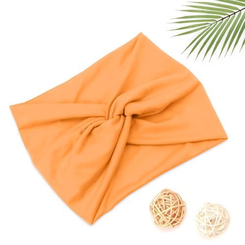 Bandeau Croisé Pour Cheveux En Coton Doux Uni Raffiné Orange
