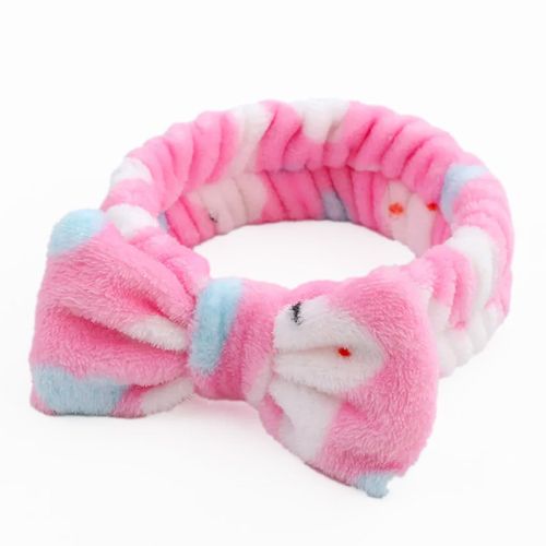 Bandeau Spa Pour Cheveux En Fourrure Polaire Avec Motifs Lapin Cocooning Rose