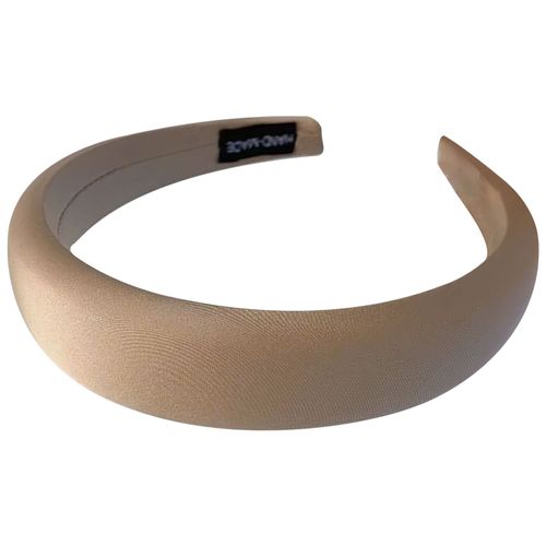 Serre-Tête Large Pour Cheveux En Satin Coussiné Glamour Beige
