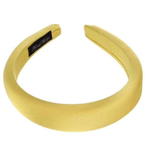Serre-Tête Large Pour Cheveux En Satin Coussiné Glamour Jaune