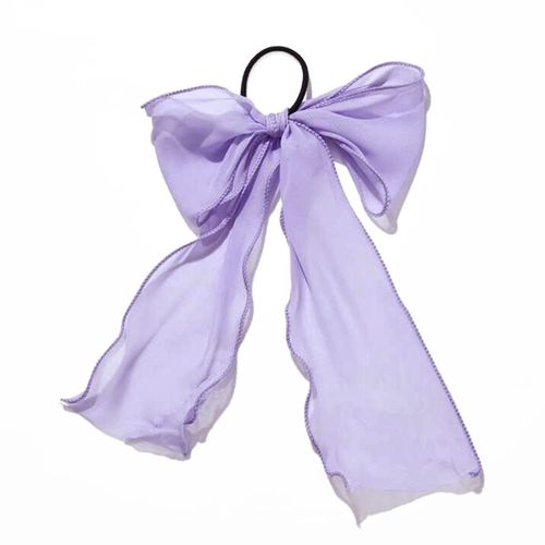 Élastique Casual Pour Cheveux À N?ud Long Translucide Sophistiqué Violet