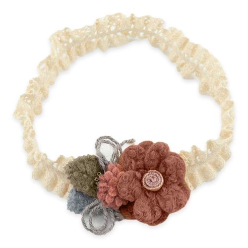 Bandeau Princesses Pour Cheveux En Dentelle Et Fleur Coquette Orange