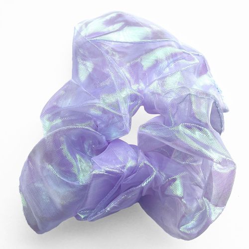 Chouchou Brillant Pour Cheveux En Tissu Vaporeux Style Coréen Violet
