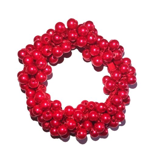 Élastique Pour Cheveux Avec Perles Brillants Glamour Rouge