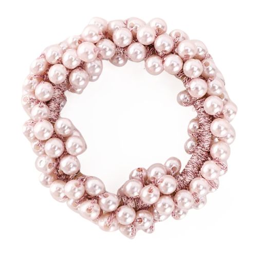 Élastique Pour Cheveux Avec Perles Brillants Glamour Rose Poudré
