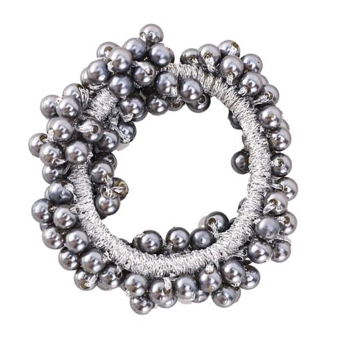 Élastique Pour Cheveux Avec Perles Brillants Glamour Gris