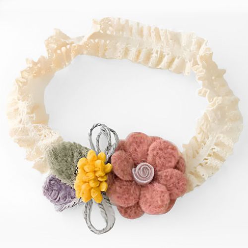 Bandeau Princesses Pour Cheveux En Dentelle Et Fleur Coquette Rouge