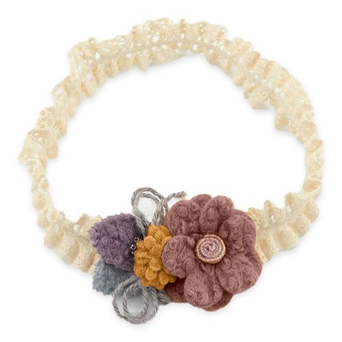 Bandeau Princesses Pour Cheveux En Dentelle Et Fleur Coquette Rose