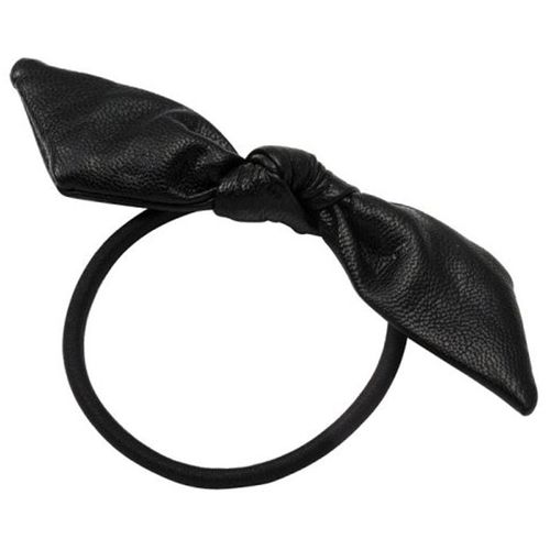 Élastique Casual Pour Cheveux À N?ud Papillon En Cuir Style Coréen Noir