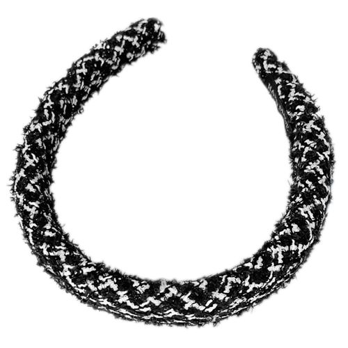 Serre-Tête Large Pour Cheveux En Maille Vintage Chic Noir Et Blanc