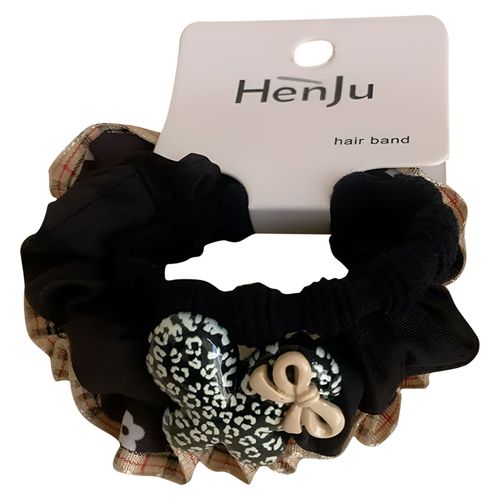 Lot De 3 Chouchous Casual Pour Cheveux À N?ud Et Charms Irisés Minimaliste Noir