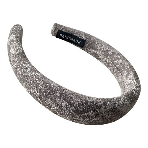 Serre-Tête Large Pour Cheveux En Maille Uni Vintage Chic Gris