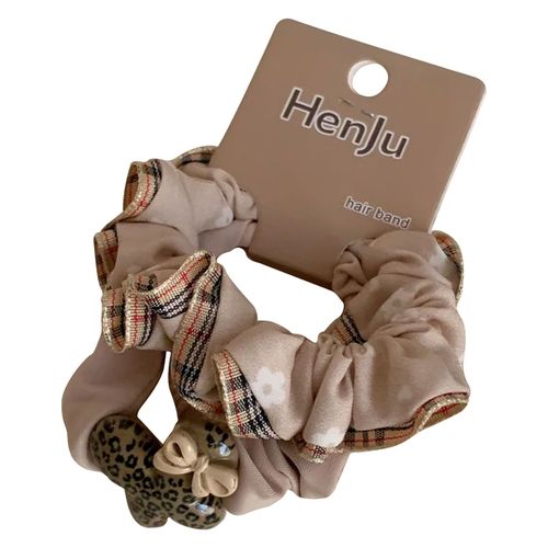 Lot De 3 Chouchous Casual Pour Cheveux À N?ud Et Charms Irisés Minimaliste Beige