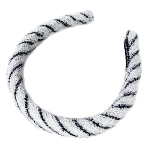 Serre-Tête Large Pour Cheveux En Tweed Rétro Glam Gris