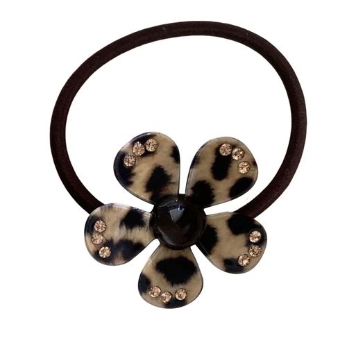 Élastique Casual Pour Cheveux À Fleur Nacré Motif Léopard Contemporain Beige
